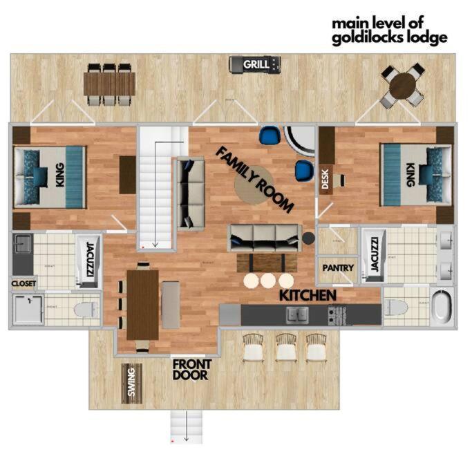 1 Min To The Parkway Spacious Cabin W 3 Suites And Extra Bedroom! Пиджен-Фордж Экстерьер фото