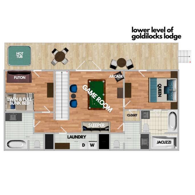 1 Min To The Parkway Spacious Cabin W 3 Suites And Extra Bedroom! Пиджен-Фордж Экстерьер фото